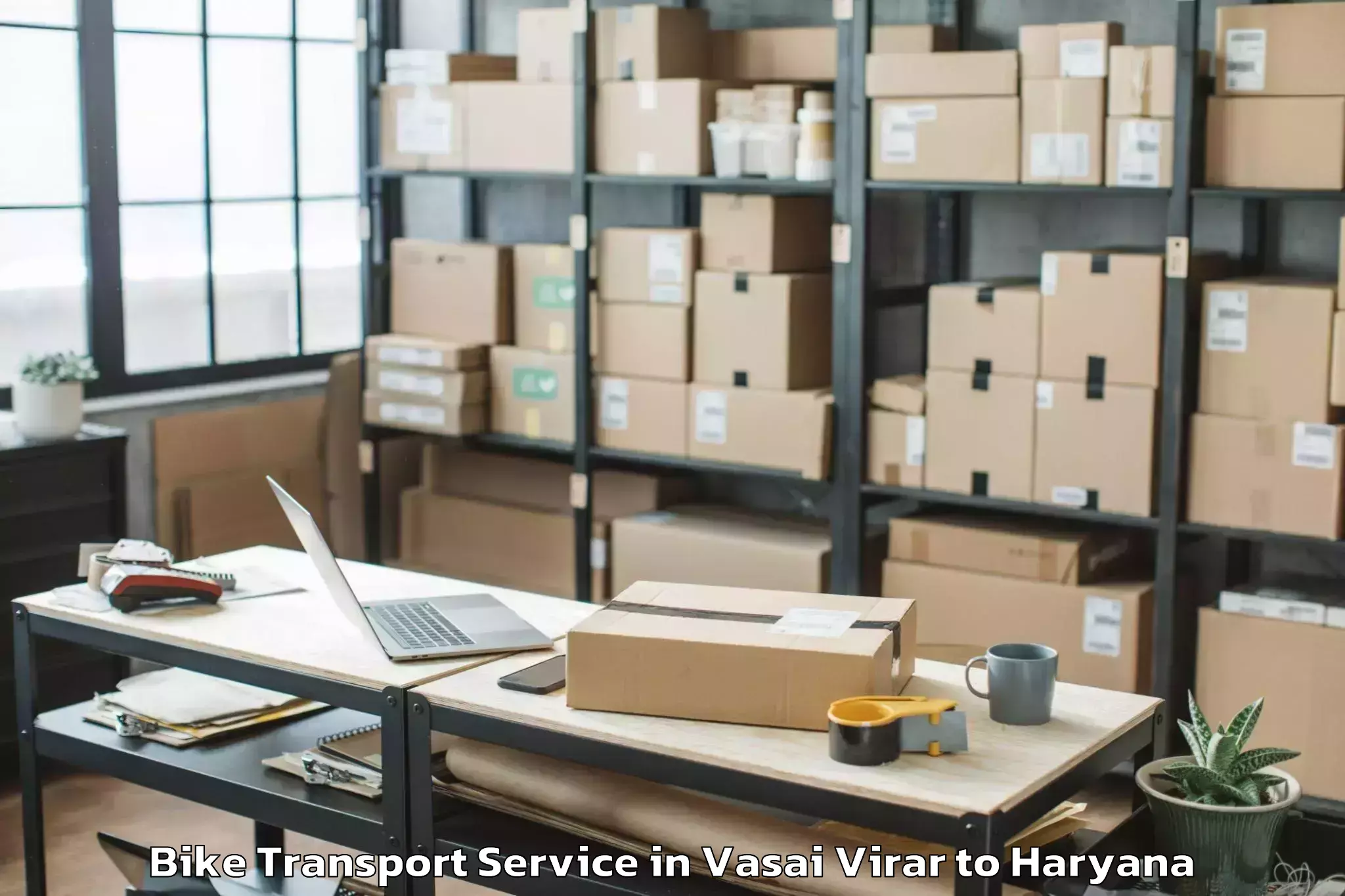 Book Vasai Virar to Tdi Mall Sonipat Bike Transport Online